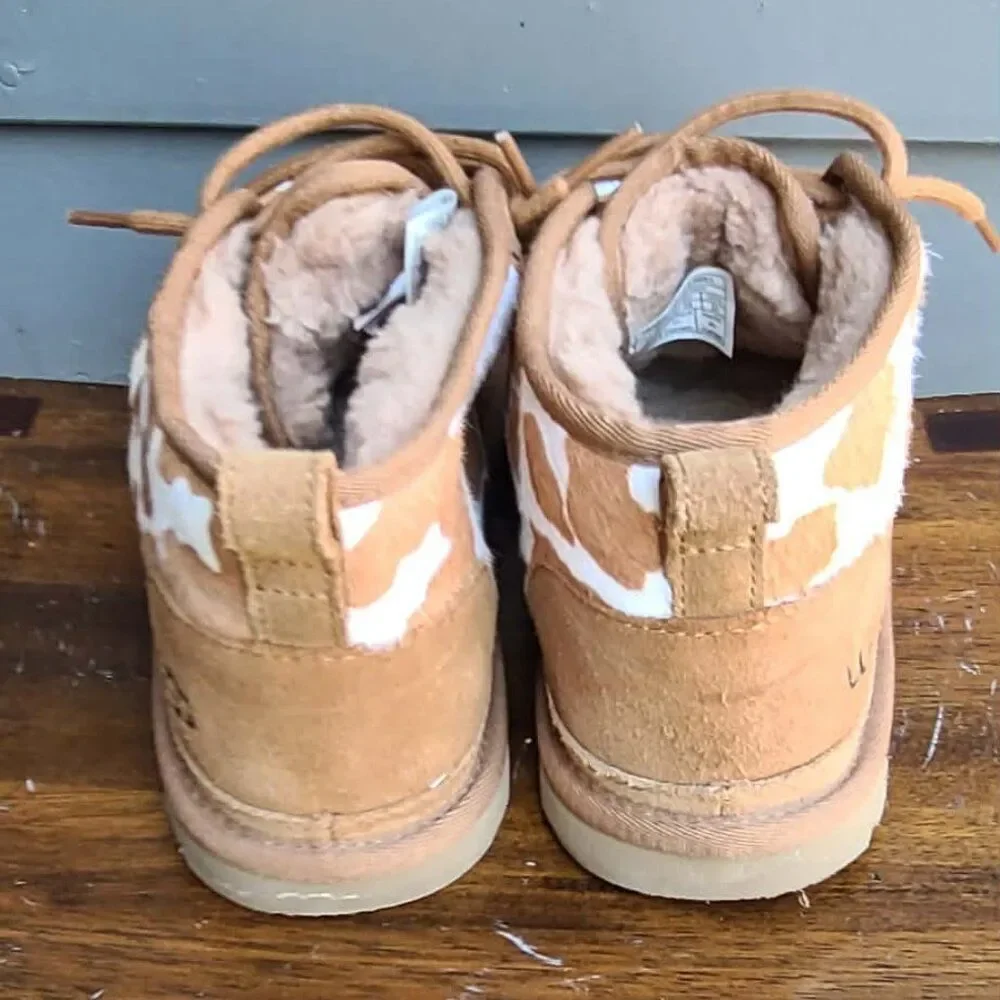 UGG Neumel Calf Hair Chestnut White Boots size 7